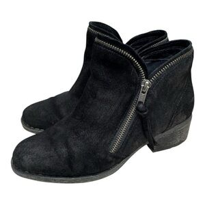 Born Montoro Black Suede Leather Zip Ankle Booties Women’s 7.5M Comfort
